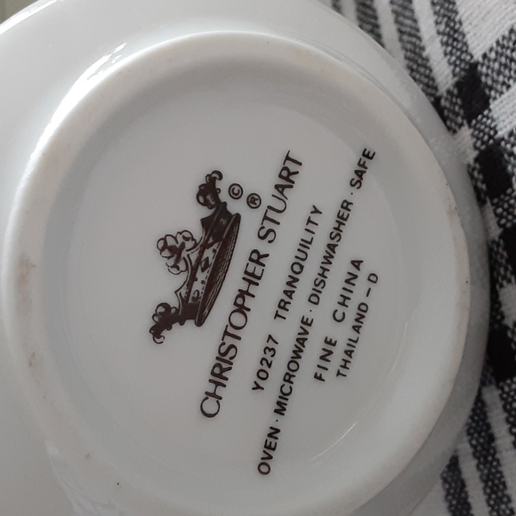 Christopher Stuart Fine China Tranquility Lidded Sugar Creamer Y0237 Teal Yellow - Picture 16 of 16